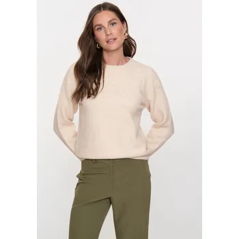 Dámské tričko Geisha svetr s květinovou aplikací béžový Velikost: M