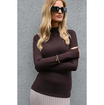 Dámské tričko HNĚDÝ DÁMSKÝ TENKÝ ROLÁK AWARE by Vero Moda