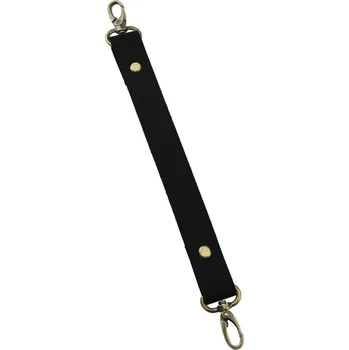 Pro Háčkování Sada kožený popruh 32 cm š. 2 cm černý s karabinou staromosaz