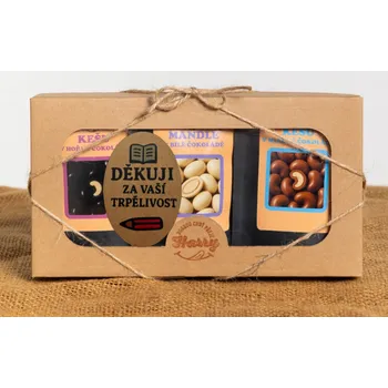 Dárková krabička Dárková sada sladkých mandlí 3ks děkuji za Vaši trpělivost (Dárková sada sladkých mandlí 3ks děkuji za Vaši trpělivost)