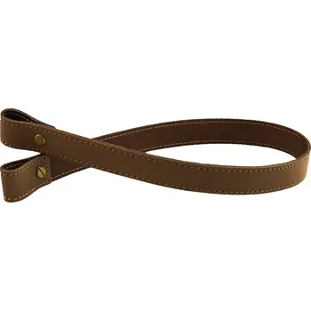 Pro Háčkování Sada kožený popruh prošívaný 62 cm š. 2 cm tmavě hnědý s nýtkem staromosaz