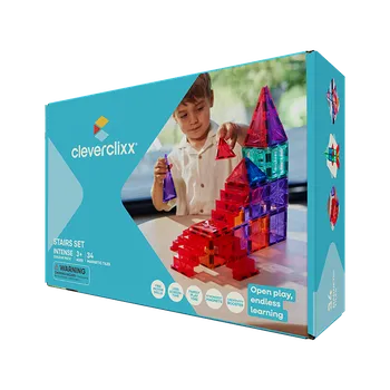 ostatní stavebnice Cleverclixx - Magnetická stavebnice schody (34 ks)