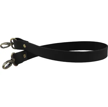 Pro Háčkování Sada kožený popruh 58 cm š. 2,5 cm černý s karabinou staromosaz