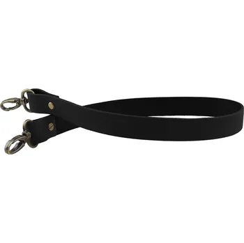 Pro Háčkování Sada kožený popruh 62 cm š. 2 cm černý s karabinou staromosaz