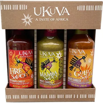 Omáčka Ukuva Dárkový Trio set omáček z Jižní Afriky, 3x240 ml