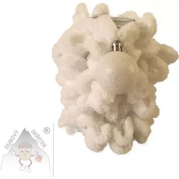 Váza Dubový skřítek Zasněžená vánoční váza - bílá pohádka