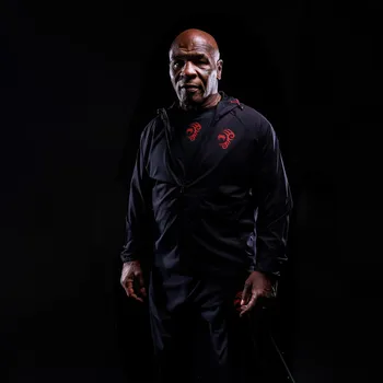 Pánská větrovka Pánská bunda Venum x Mike Tyson Tiger Track Jacket - Deep Deep Black/Intense Red Velikost: L