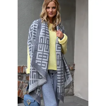 Rukavice VZOROVANÝ ŠIROKÝ ŠÁL ŠEDÝ PECA del SOL