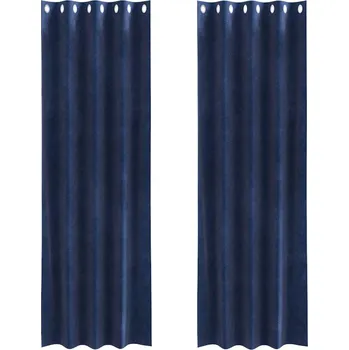 Zatemňovací závěsy 2 pcs Tmavě modrá 140 x 260 cm samet