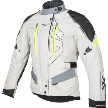 Moto bunda AYRTON bunda Teressa II dámská krémová/žlutá fluo/šedá/černá 2026 - M