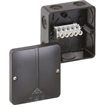 Elektroinstalační krabice Spelsberg Abox-i 040-4?/sw Rozbočovací krabice, druh krytí&nbsp;IP65, max. 4?, rázová houževnatost IK08, třída ochrany II, Ui 690V AC, DLG, DNV, VDE, bez obsahu halogenů *49140401