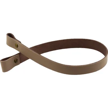 Pro Háčkování Sada kožený popruh 58 cm š. 2,5 cm bílá káva s nýtkem staromosaz