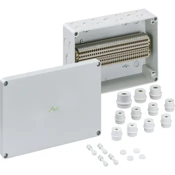 Rozvaděč Spelsberg RKi 4/34 SL-34x4? Skříň pro řadové svorkovnice, druh krytí&nbsp;IP54/IP66 , max. 4?, rázová houževnatost IK08, třída ochrany II, Ui 400V AC, bez obsahu halogenů *63003401