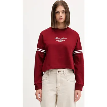 Dámská mikina Bavlněná mikina Guess Jeans dámská, vínová barva, s aplikací, W5BQ25 KCYM1 W5BQ25.KCYM1 83X, vel. S