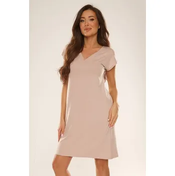 Dámská noční košile Viskózová noční košilka Freya béžová - 4XL