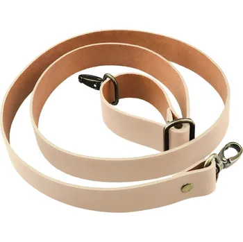 Pro Háčkování Sada kožený popruh posuvný 122 cm š. 2,5 cm krémový staromosaz