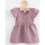 Dětské mušelínové šaty New Baby, levandulové, vel. 74 (6–9 měs.)