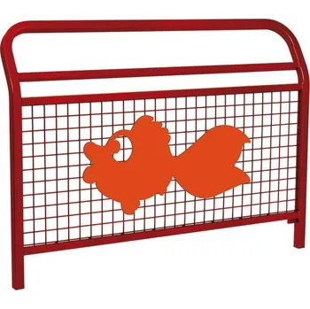 Zábradlí Procity Školní zábradlí Conviviale s mříží a motivem "ryba", délka 1500 mm, barva vínová RAL3004