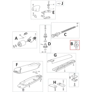 Pohon brány NICE PMD2251.8003 kit vidlička a matica pre WG3524HS