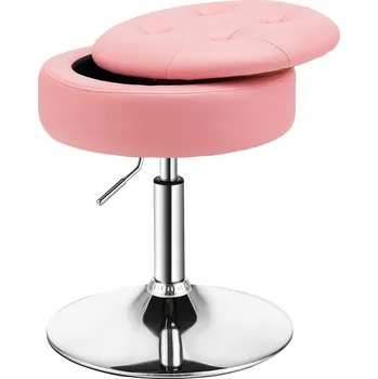 Stolička OTOČNÁ ČALOUNĚNÁ STOLIČKA / KŘESLO K TOALETNÍMU STOLKU RŮŽOVÁ