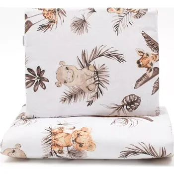 Oboustranná sada do kočárku z bavlny a velvetu NEW BABY Safari