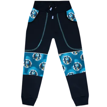 Chlapecké kalhoty Softshellové kalhoty s fleecem - DINO modrý Velikost: 128