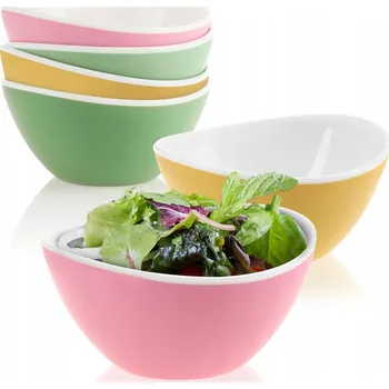 Misky Keramické misky na polévku, cereálie SADA 6 BAREVNÝCH MISEK