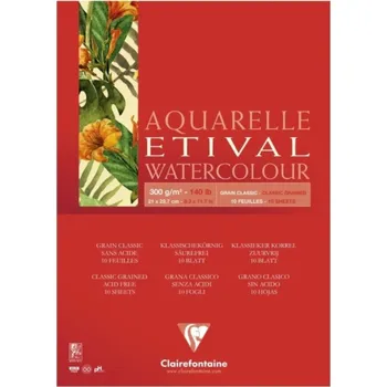 Akvarelový blok Clairefontaine Etival A4 Classic Grain 10 listů 300g/m²