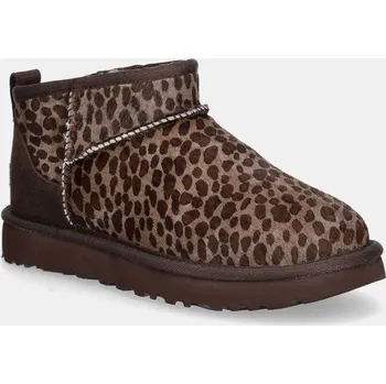 Dámská zimní obuv Semišové sněhule UGG Classic Ultra Mini Caspian hnědá barva, 1158328-BCDR, 37, 89X