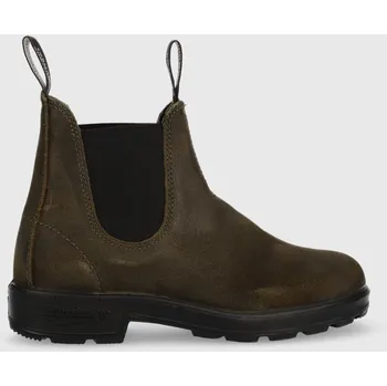 Dámská zimní obuv Kožené kotníkové boty Blundstone 1615 dámské, zelená barva, na plochém podpatku 1615.DRK.OLIV.M 91X, EUR 38.5