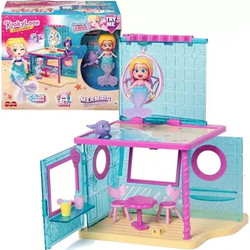 Figurka KookyLoos Mermaid Beach House – sběratelská figurka Shelly siréna s měnící barvou a domečkem