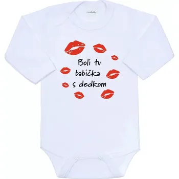 Kojenecký body Dětské body s potiskem New Baby – byli tu babička s dědečkem