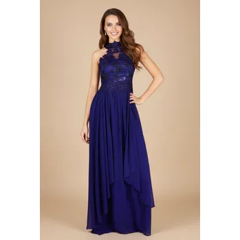 Dámské šaty EVA & LOLA Plesové Společenské šaty OLYA královská modř Barva: Modrá, Velikost: L