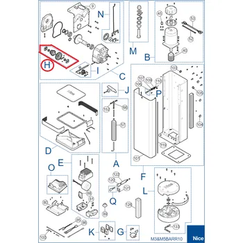 NICE SPAMG119A00A kit ozubených koliesok pre M5BAR