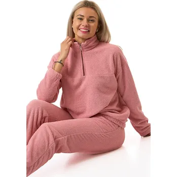 Dámské pyžamo Dámské termo pyžamo růžové z hřejivého termo froté materiálu 1Z1734 růžová XL