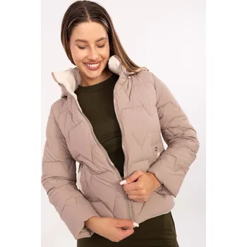 Krátká ozdobně prošívaná bunda Snow Moda tmavě béžová EU velikost: XL