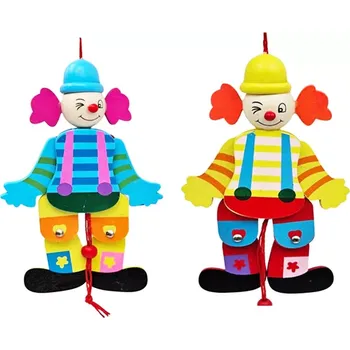 Hračka pro nejmenší dřevěný natahovací klaun