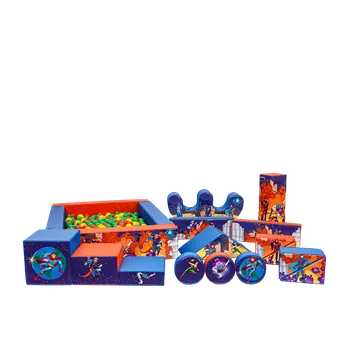 Skákací hrad Soft Play pěnové puzzle 19 ks | Pěnové bloky a kostky pro nejmenší TÉMATIKA: Superhrdinové