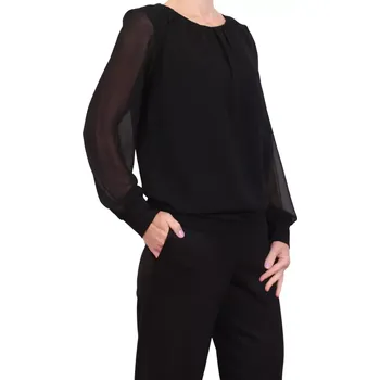 Dámská tunika Dámská elegantní halenka s průsvitnými rukávy Marinello 11740 černá velikost L