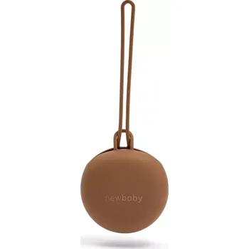 dudlíky Silikonová krabička na dudlík New Baby hnědá