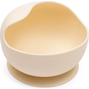 dětská jídelní sada Dětská silikonová miska s přísavkou NEW BABY béžová