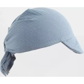 Kojenecká čepice dětský mušelínový šáteček se štítkem New Baby modrý, nastavitelná velikost