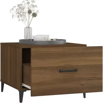 Konferenční stolek Konferenční stolek, kov, dřevo, černá, dub hnědý, LIVINA 2