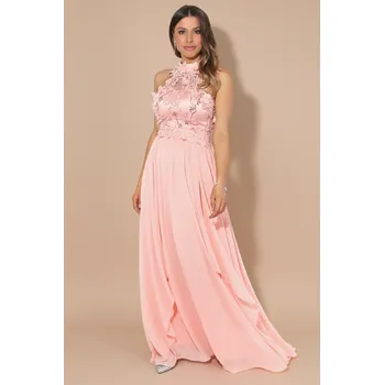 Dámské šaty EVA & LOLA Plesové Společenské šaty OLYA PINK Barva: Růžová, Velikost: L