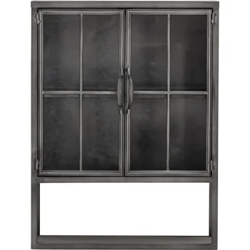 Obývací stěna Bloomingville Černá skříň, kov, 46x61x21,5 cm, Sindre