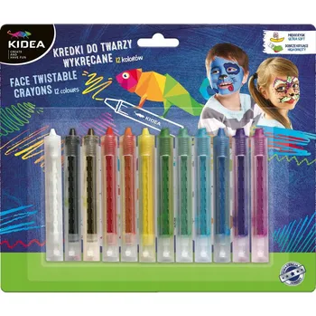 Pastelka Pastelky na malování na obličej Kidea, vytahovací, vícebarevné, 12 ks