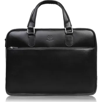 Paolo Peruzzi Kožená taška na dokumenty Paolo Peruzzi; černá