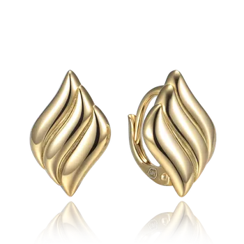 Náušnice Moonlit Stříbrné náušnice s vlnitým designem pozlacené