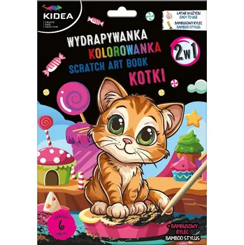 Obraz Škrabací obrázky s omalovánkou KOŤÁTKA 6 listů s rydlem Kidea