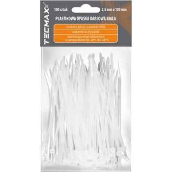 Organizace kabelů AMT AMTRA STAHovací PÁSKA PLASTOVÁ, BÍLÁ 2,5MM X 100MM, 100KS /TECMAXX/